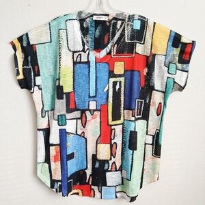 Jess & Jane South Beach Cap Sleeve Tunic Top Size XL